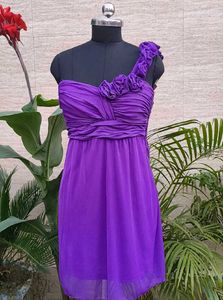 Chic Purple One-Shoulder Dress