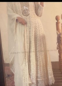 off white floor length dress/anarkali for weddings