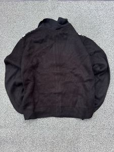 Argyle Zip-Up Knit Sweater