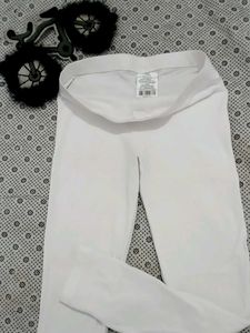 White Cotton Leggings for Girls