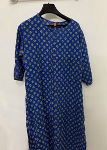 Blue Floral Print Kurta