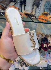 Elegant Cream &amp; Gold Slip-On Sandals FIXED PRICE