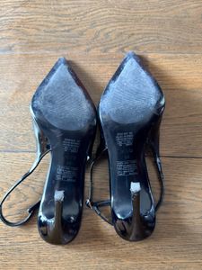 Chic Black Patent Slingback Heels