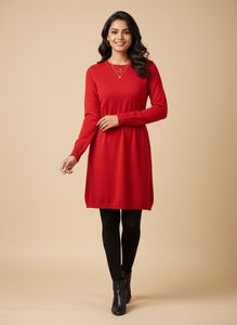 Red Knit Mini Dress