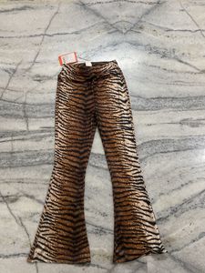 Stylish Tiger Print Flared Pants