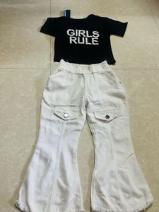 Girls Rule T-shirt and Flared Pants Set