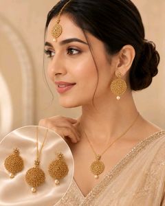 ✨ Premium Gold Plated Designer Earrings with Maang