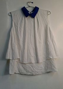 Chic White Sleeveless Tiered Top