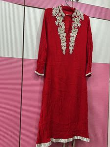 red georgette kurta