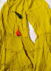 Yellow Tiered Palazzo Pants