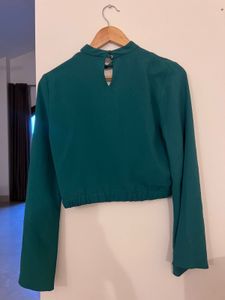 Stylish Emerald Green Crop Top