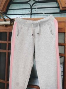 Gray &amp; Pink Stripe Sweatpants