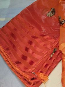 Elegant Orange Saree