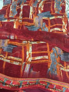Vibrant Abstract Print Saree