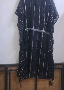 Black Sequined Kaftan Gown