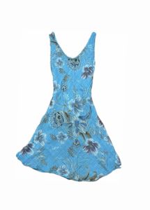 y2k vintage Blue Floral Mini Dress