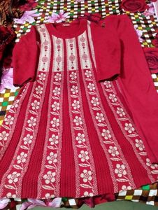 Women Woolen Frock Set With Legging