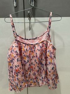 Chic Floral Print Spaghetti Strap Top