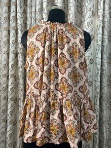 Boho Print Peplum Top