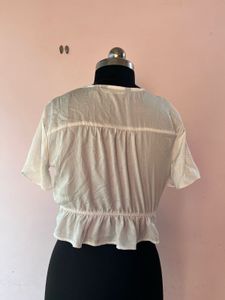 White Tie-Front Top