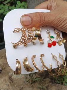 Chic Gold-Tone Earring Set