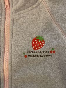 Strawberry Fleece Zip-Up Hoodie