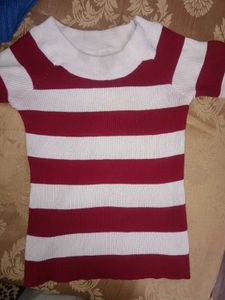 Striped Off-Shoulder Knit Top