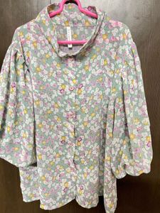 🌸 Elegant Floral Button-Down INCENSE Top – Soft P