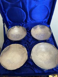 Set of 4 Silver Engraved Bowls
