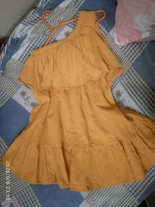 Mustard Yellow Ruffle Dress