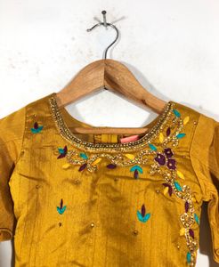 Mustard Yellow Embroided Lehanga Set(Girl’s)