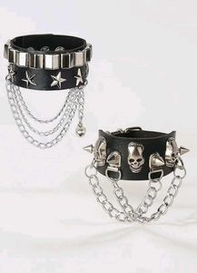 Punk , goth, emo Edgy Skull &amp; Chain Bracelet