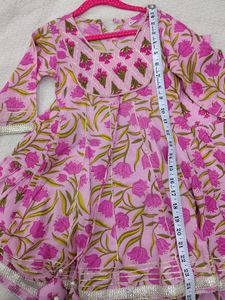 Beautiful Pink Floral Print Kurta Dress