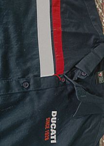 Men Navy Blue &amp; White Slim Fit Printed Shirt