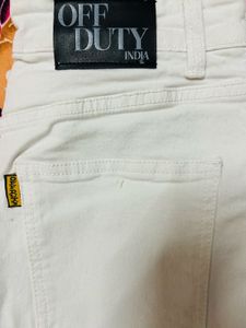 Classic white wide leg jeans from offduty