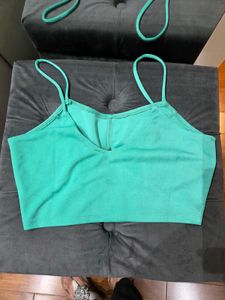 🇮🇳Freedom Sale🇮🇳Stylish Teal Crop Top