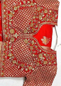Embroidered Red sare with blouse