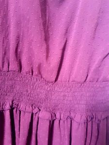 On Offer -Burgundy Ruffle Midi Dress