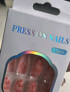Marble Press On Nails