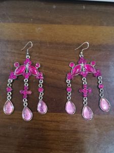 Pink Danglers Earrings
