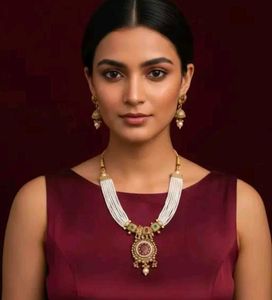 Pearl and Ruby Necklace Set