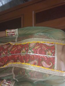 Red Paisley Print Salwar Kameez
