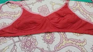 Red Cotton Bra