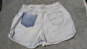 Light Wash Denim Patch Pocket Shorts
