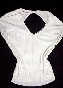 Chic White Pleated Cut-Out Top