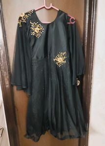 Elegant Black Embellished Gown..