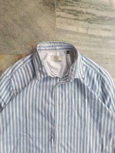 Men's Blue &amp; White Striped Shirt