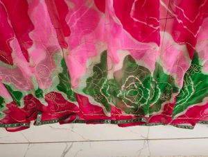 Vibrant Floral Print Saree