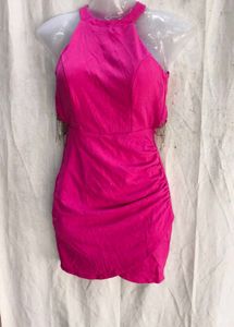 60209. Hot Ruched Mini Dress with Back Chain
