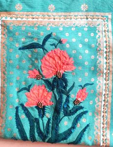 AURELIA Round Neck Ethnic Motifs Printed Beads